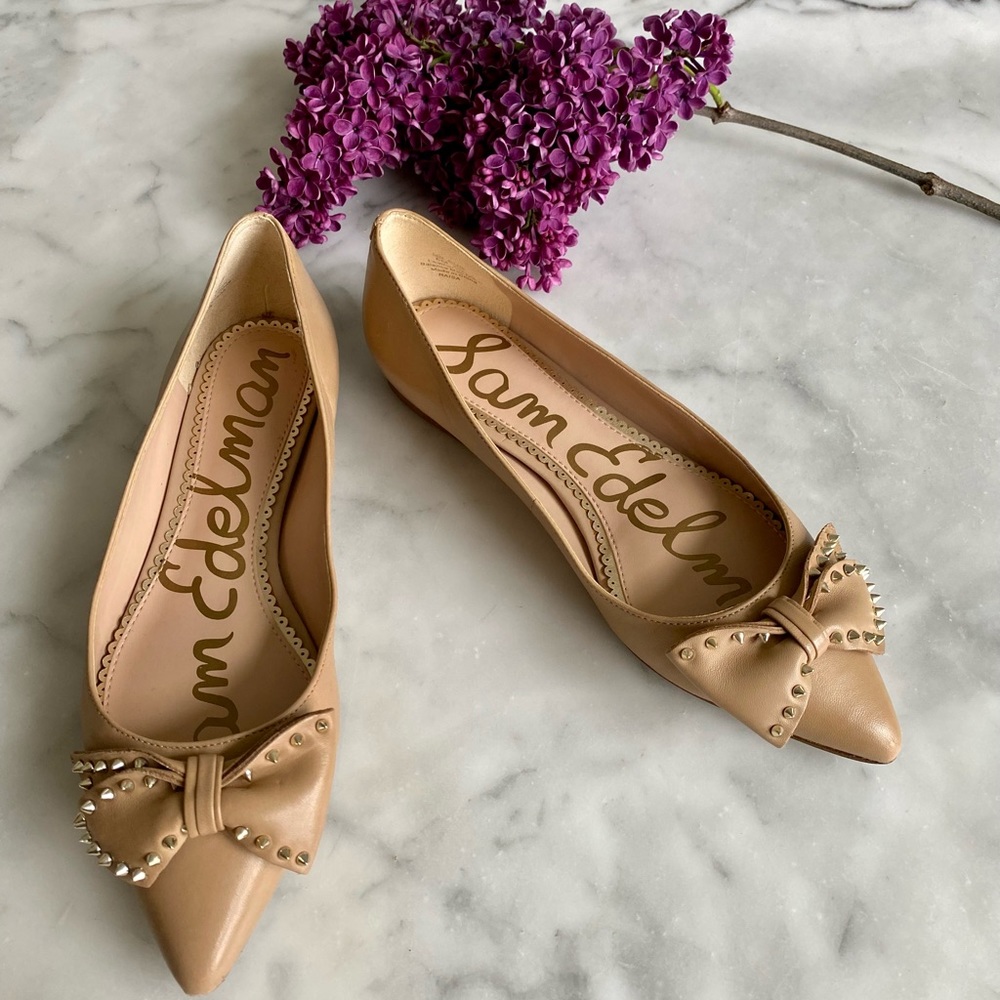 Sam Edelman Raisa Pointy Studded Bow Flat